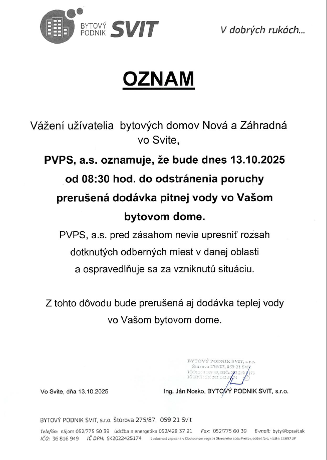 Oznam voda 251013